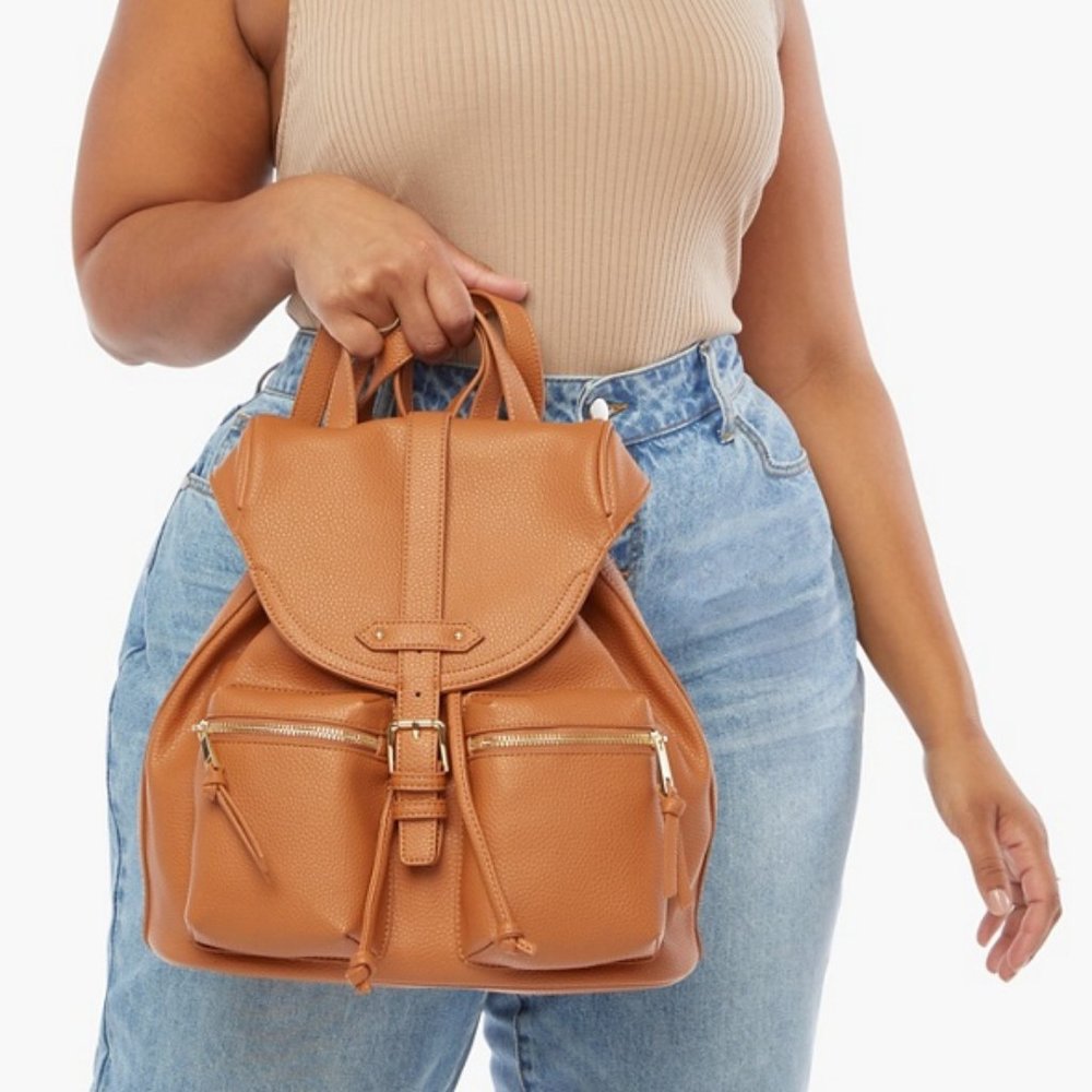 NWT JUSTFAB UTILITY BACKPACK (CASHEW)
